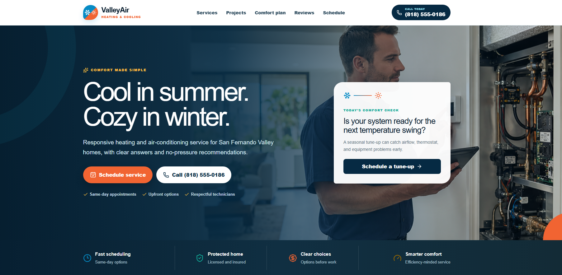 ValleyAir Heating & Cooling concept website