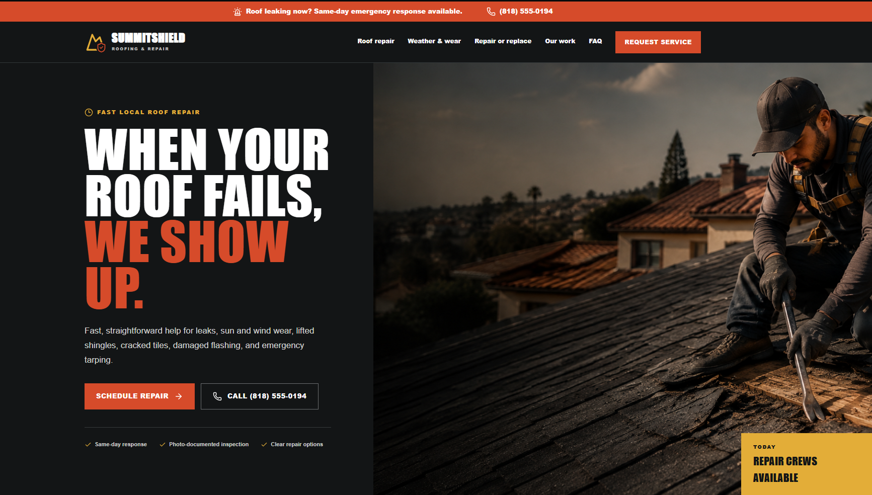 SummitShield Roofing concept website